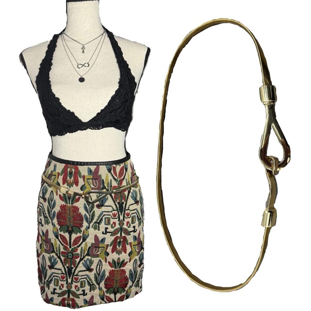 Gold Stretch Waist Chain Belt